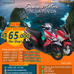 Harga terbaru sewa motor di Nusa Penida